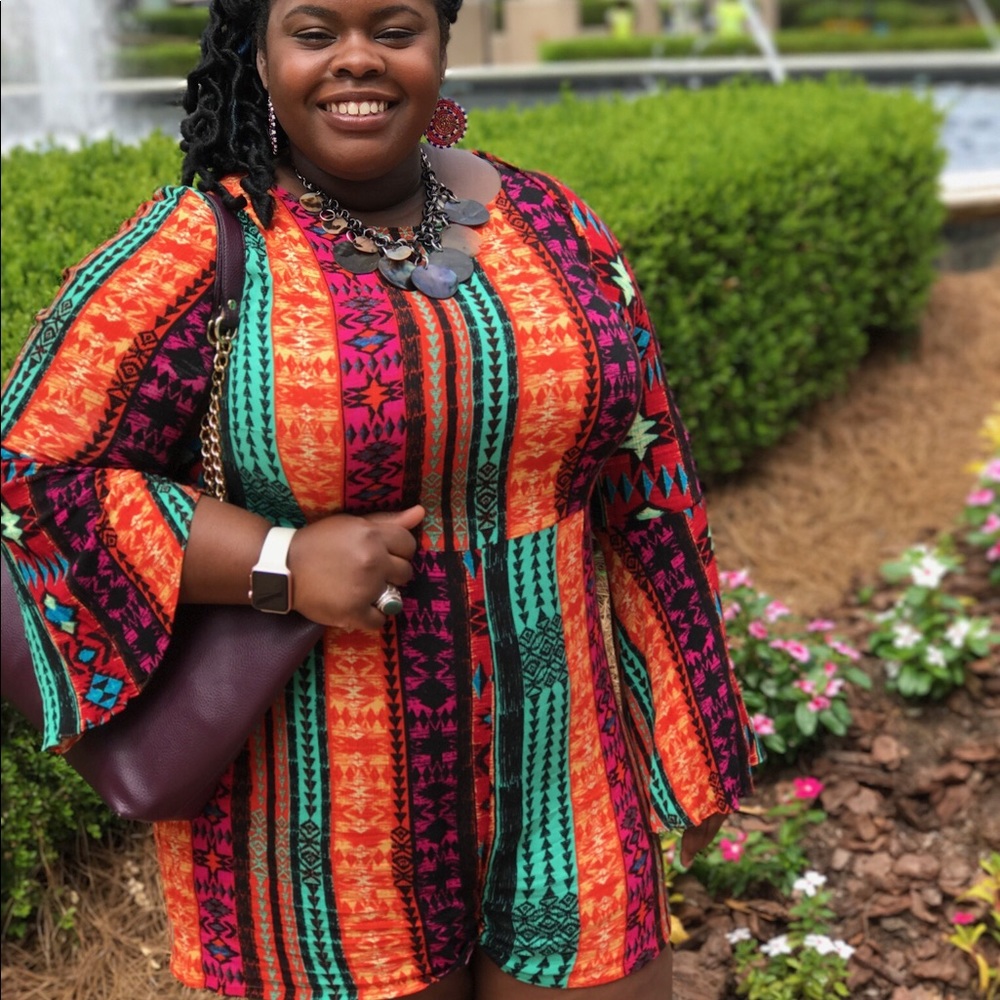 Alice & You Printed Romper- Plus Size